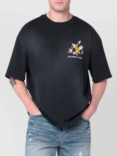 Amiri Eagle Crewneck T-shirt Embroidery In Black