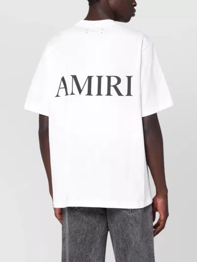 Amiri Men White Crewneck T-shirt With Logo Print On The Front And Logo Lettering On The Rear In Cott In White
