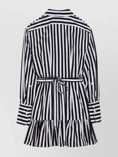 Patou Striped Cotton Mini Chemisier Dress In Black
