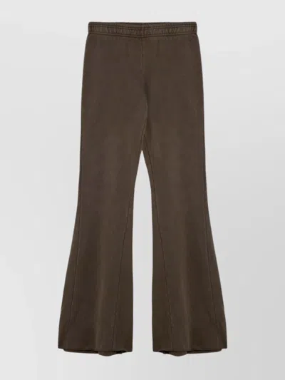 Entire Studios Flared Trousers With Back Pocket And Elastic Waistband In Brown