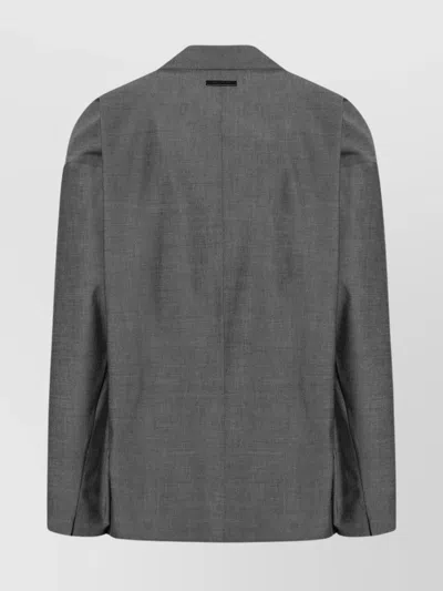 Fear Of God Gray Single-breasted Jacket In Cotton And Wool In Gray