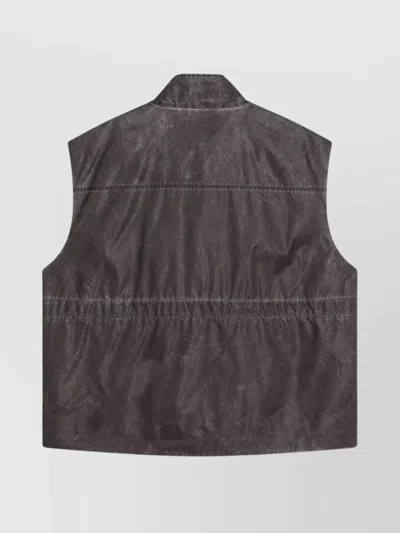 Our Legacy Firm Brown Vest With Vintage Effect In Gray