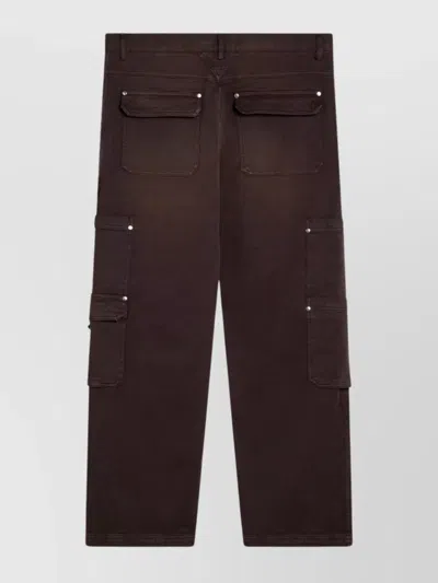Represent Trousers Cargo Style Multiple Pockets In Brown