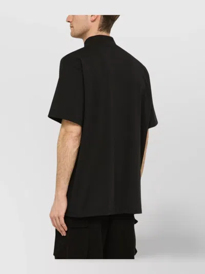 Needles Black Crewneck T-shirt With Logo Patch And Chest Pocket In Jersey In Black