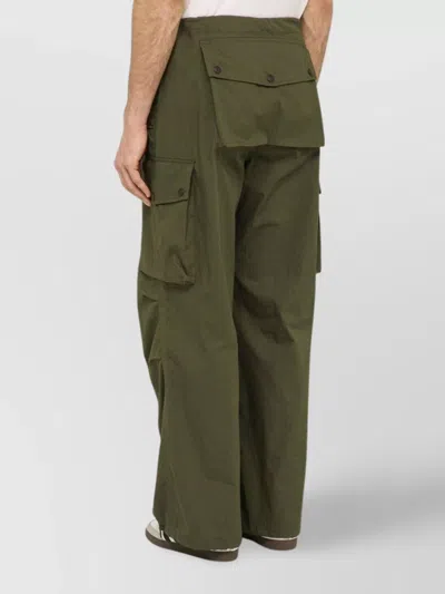 Needles Utilitarian Straight-leg Pants With Multiple Flap Pockets In Green