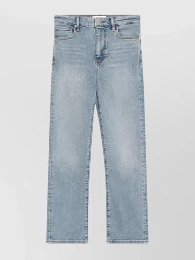 Frame Light Wash Denim Trousers In Blue