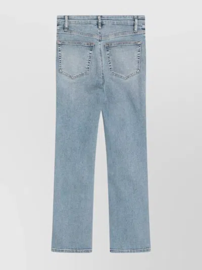 Frame Light Wash Denim Trousers In Blue