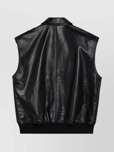 Anine Bing Sonnie Black Leather Gilet In Multicolor