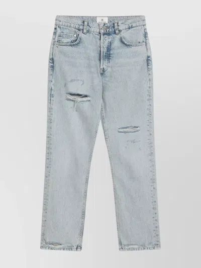 Anine Bing Kate Straight-leg Bleached Blue Jeans