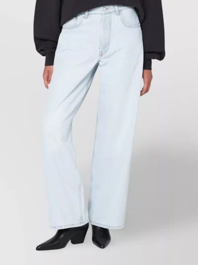 Anine Bing Womens Ultra Bleached Manon Wide-leg Denim Jeans In Blue