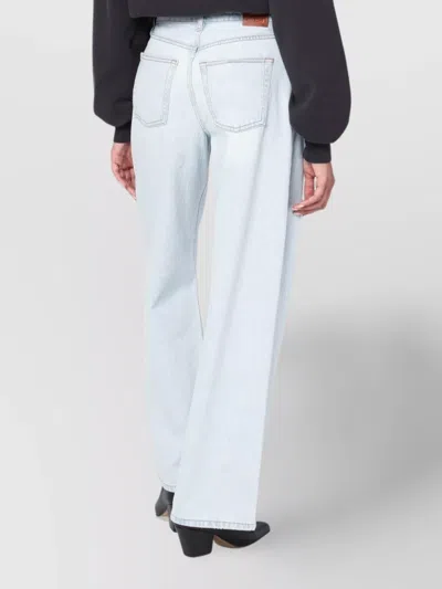Anine Bing Womens Ultra Bleached Manon Wide-leg Denim Jeans In Blue