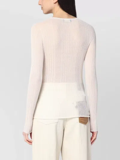 Roberto Collina Semi-transparent Sweater In Natural Colour In Neutral