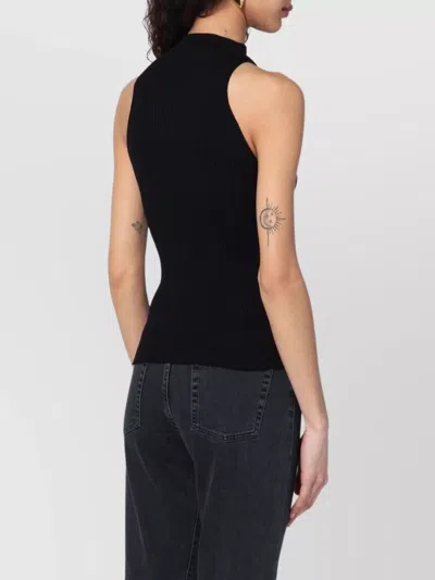 Roberto Collina Tank Top Ribbed High Neckline In Black