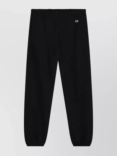 Champion Navy Blue Cotton Jogging Trousers In Black