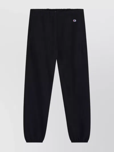 Champion Navy Blue Cotton Jogging Trousers In Black