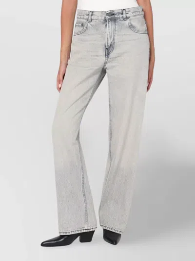 Haikure Wide Washed Effect Jeans With Belt Loops In Gray