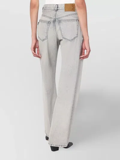 Haikure Wide Washed Effect Jeans With Belt Loops In Gray