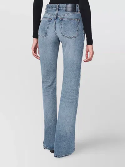 Haikure Flared Flora Jeans In Blue With Washed Effect In Blue