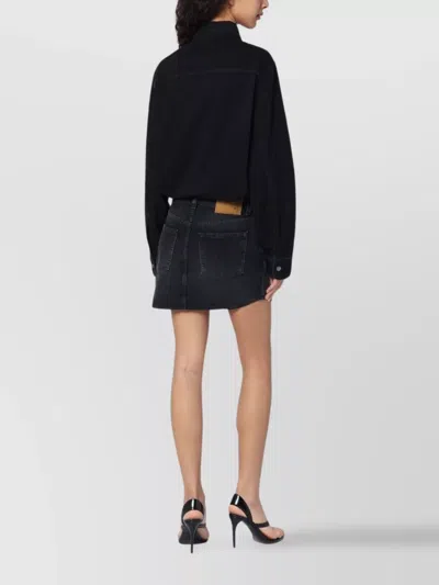 Haikure Washed Black Tamu Mini Dress In Denim In Black