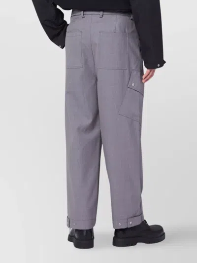 Oamc Trousers Wool Blend Multiple Pockets In Gray
