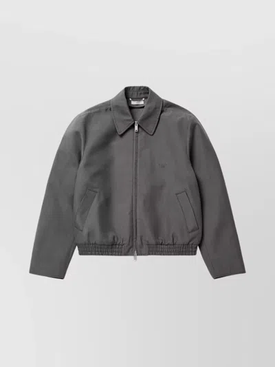 1989 Studio Lightweight Cotton Overshirt Jacket With Zip Closure In Gray