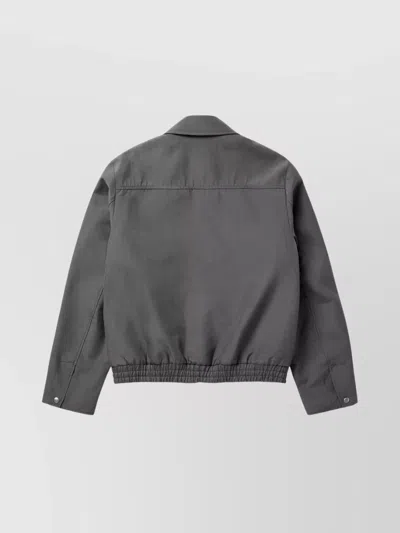 1989 Studio Lightweight Cotton Overshirt Jacket With Zip Closure In Gray