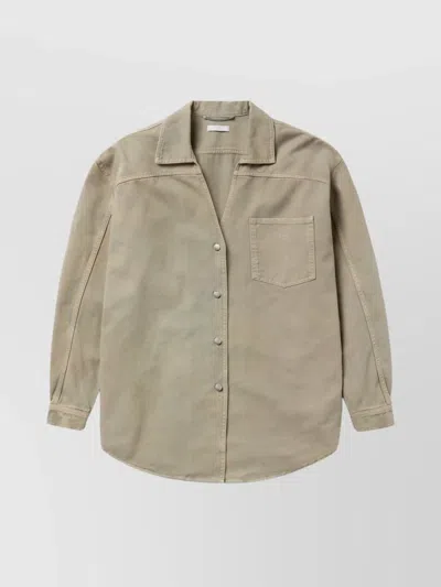 1989 Studio Light Brown Denim Overshirt In Gray