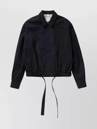 1989 Studio Dark Blue Short Trench Jacket In Black