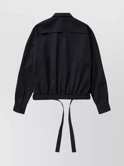 1989 Studio Dark Blue Short Trench Jacket In Black