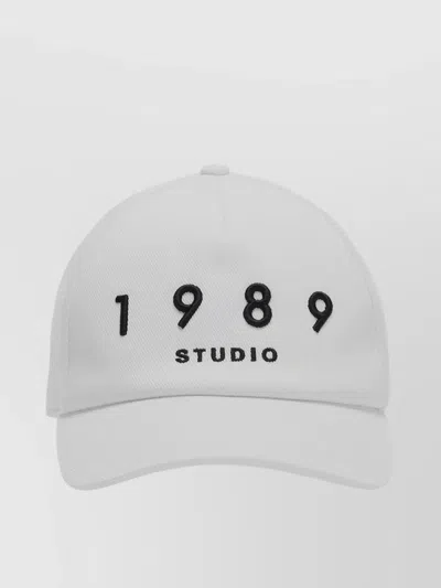 1989 Studio Striped Baseball Patch Cap With Curved Brim In White