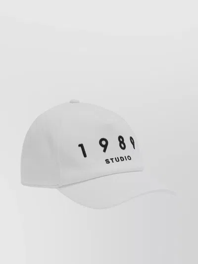 1989 Studio Striped Baseball Patch Cap With Curved Brim In White
