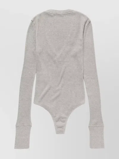 1989 Studio Light Grey Waffle Body V-neck In Gray