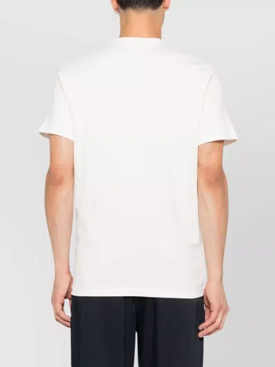 Moncler Ivory Cotton Tricolour Logo T-shirt In White