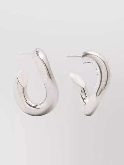 Isabel Marant Curved Hoops With Polished Finish Earrings In Silver