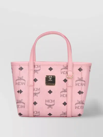 Mcm Structured Tote Bag With Top Handles And Detachable Strap