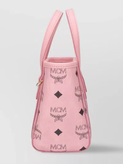 Mcm Structured Tote Bag With Top Handles And Detachable Strap