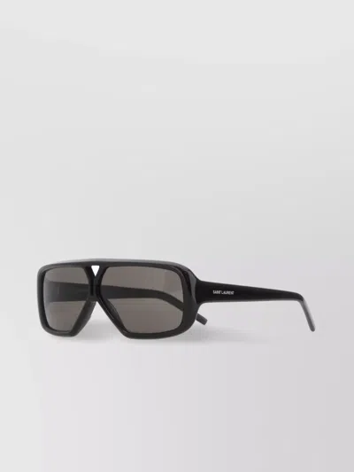 Saint Laurent Rectangular Frame Sunglasses Dark Lenses In Black