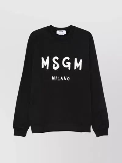 Msgm Sweatshirt With Logo In Black
