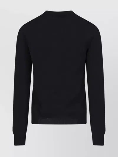 Comme Des Garçons Play Crewneck With Ribbed Cuffs And Hem In Black