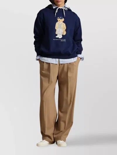 Polo Ralph Lauren Navy Blue Polo Bear Hoodie In Blue