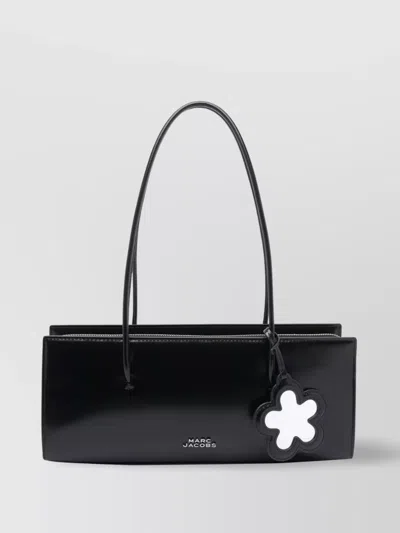 Marc Jacobs Double Handle Flower Charm Shoulder Bag In Black