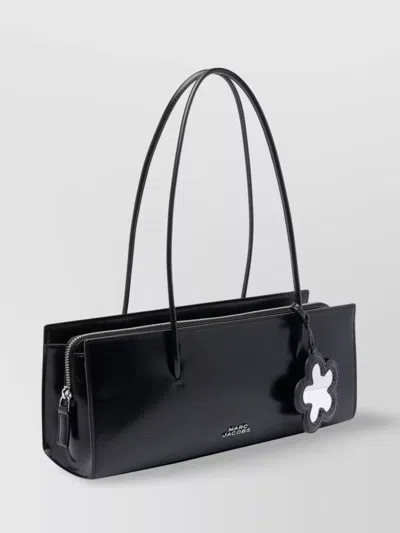 Marc Jacobs Double Handle Flower Charm Shoulder Bag In Black