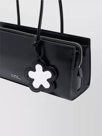Marc Jacobs Double Handle Flower Charm Shoulder Bag In Black