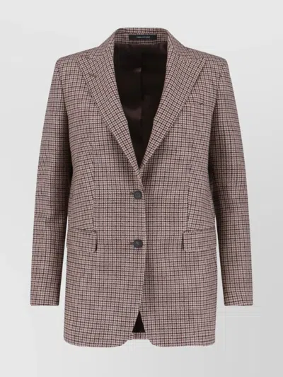 Tagliatore Structured Blazer With Notch Lapel And Back Vent In Neutral