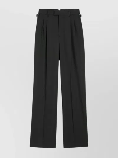 Ami Alexandre Mattiussi High-waist Tailored Suit Pants With Wide-leg Silhouette In Black