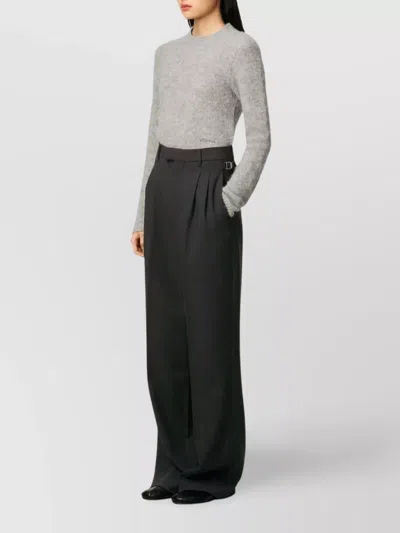 Ami Alexandre Mattiussi High-waist Tailored Suit Pants With Wide-leg Silhouette In Black