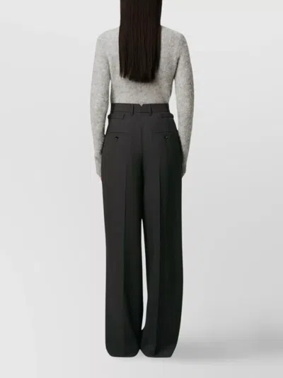 Ami Alexandre Mattiussi High-waist Tailored Suit Pants With Wide-leg Silhouette In Black
