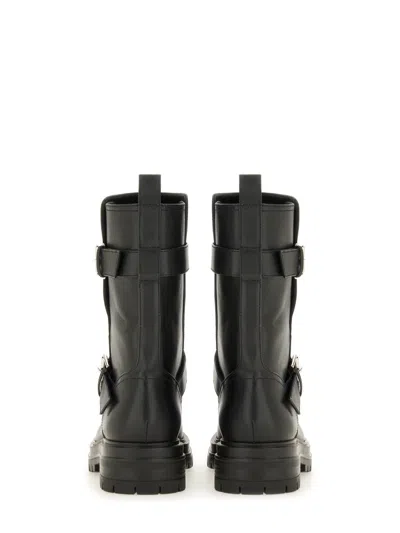 Gianvito Rossi Black Leather Biker Boots In Black