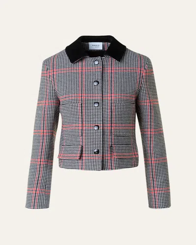 Akris Punto Glen Plaid Virgin Wool Crop Jacket