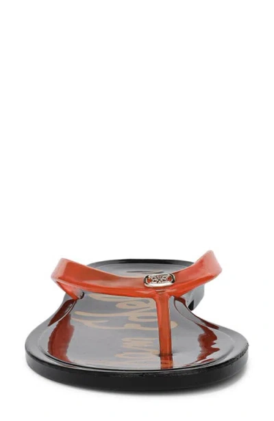 Sam Edelman Dean Jelly Flip Flop Clear Red Jelly In Red